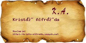 Kristó Alfréda névjegykártya